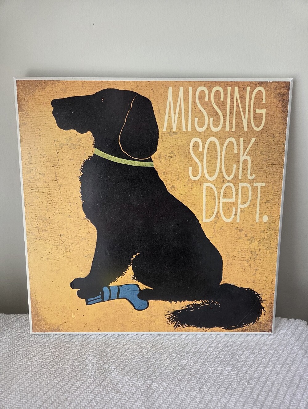 MISSING SOCK DEPARTMENT DOG PLAQUE